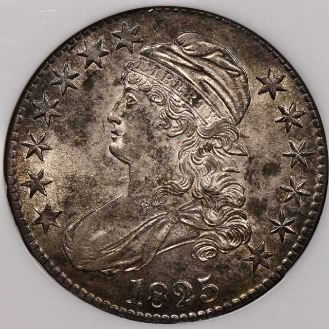 1825 O.116 Capped Bust Half Dollar NGC MS61 No-Line Fatty, ex. Robbie Brown