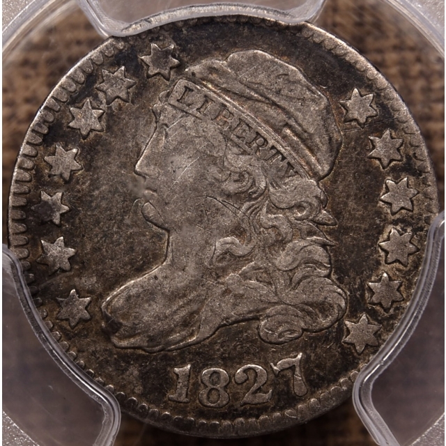 1827 JR-12 Capped Bust Dime PCGS VF30 CAC, ex. Bugert