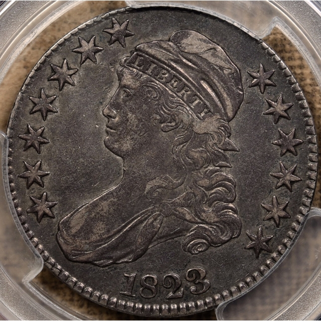 1823 O.108 Capped Bust Half Dollar PCGS XF45 CAC