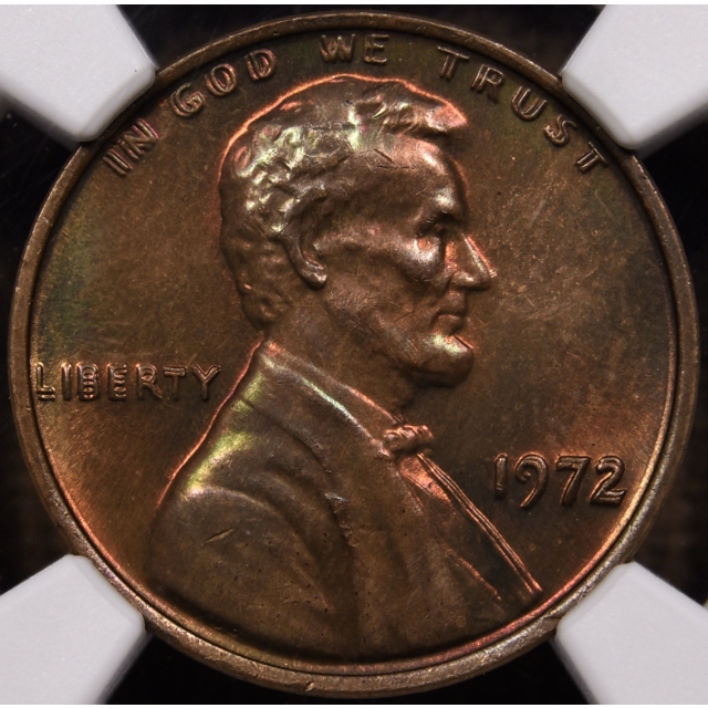 1972 Doubled Die Obverse Lincoln Cent NGC MS66 RB, Amazing color!