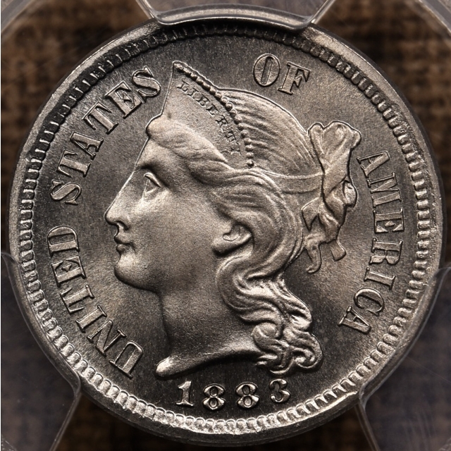 1883 Proof Three Cent Nickel PCGS PR66 CAC