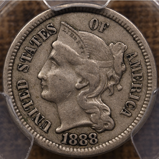 1888 Three Cent Nickel PCGS VF35