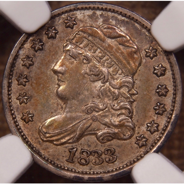 1833 LM-10 Capped Bust Half Dime NGC AU58 CAC