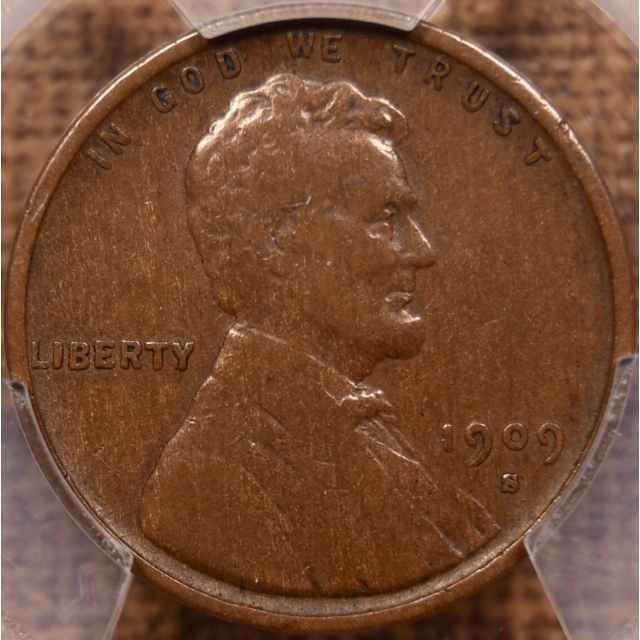 1909-S VDB Lincoln Cent PCGS VF25 CAC