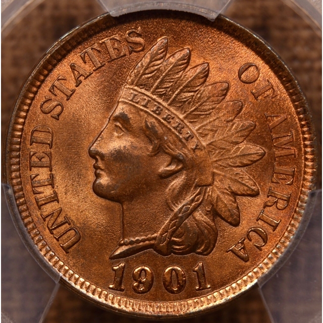 1901 Indian Cent PCGS MS64 RB