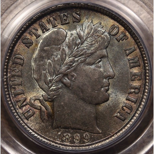 1899 Barber Dime PCGS MS66 CAC, ex. Duckor, incredible color