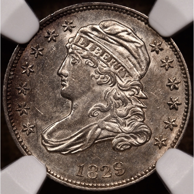 1829 JR-9 R4 Small over Large 10C Capped Bust Dime NGC MS62