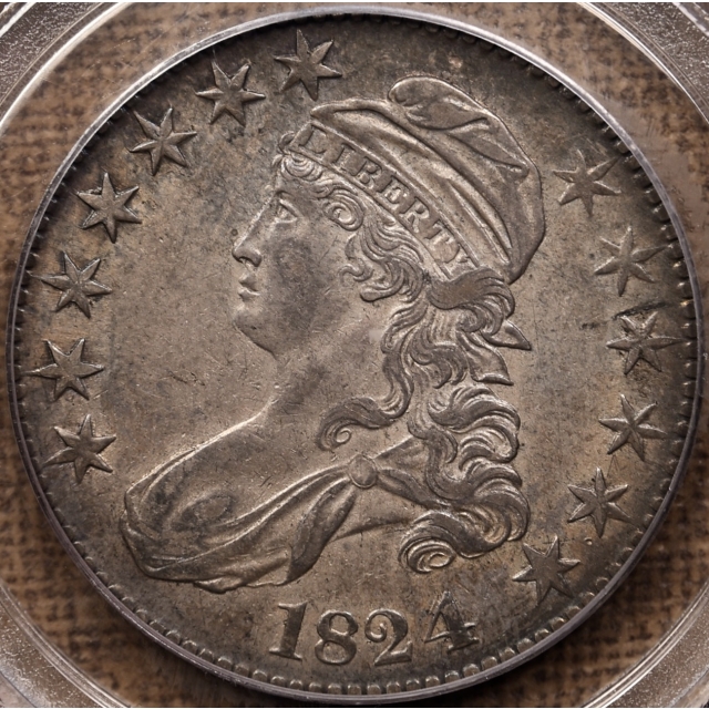 1824/4 O.109 Capped Bust Half Dollar PCGS XF45 CAC