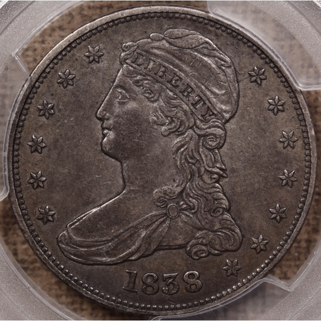 1838 GR-1 Reeded Edge Capped Bust Half Dollar, PCGS XF45 CAC, From the Dick Graham Reference Collection
