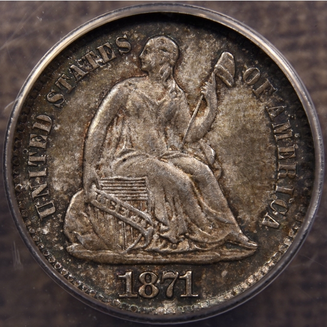 1871 Liberty Seated Half Dime ANACS MS62, superb PQ