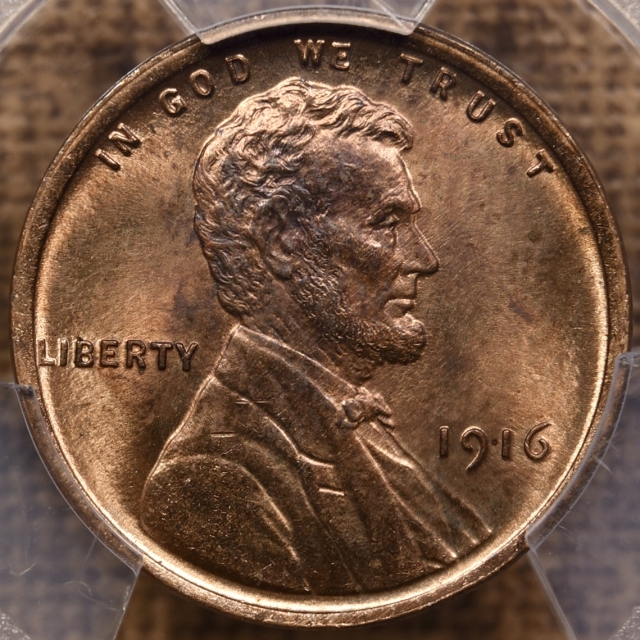 1916 Lincoln Cent PCGS MS64 RB