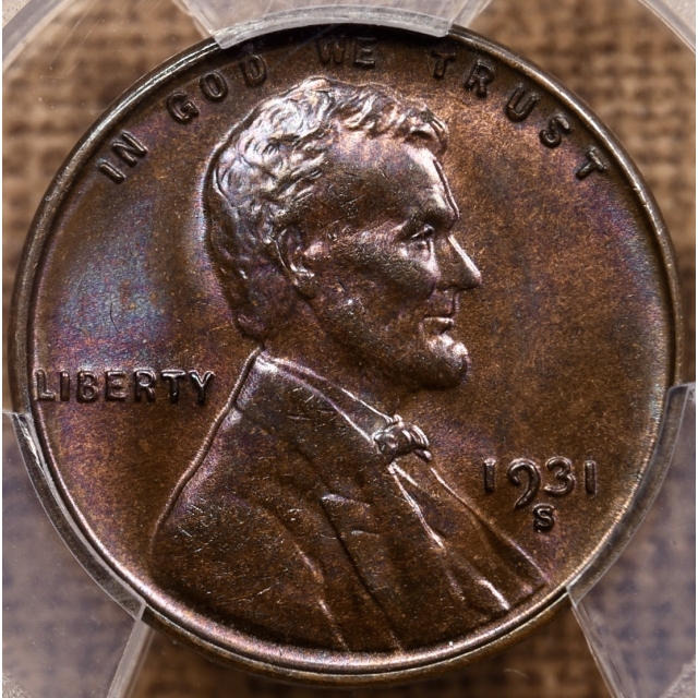 1931-S Lincoln Cent PCGS MS64 BN, Sweet color!