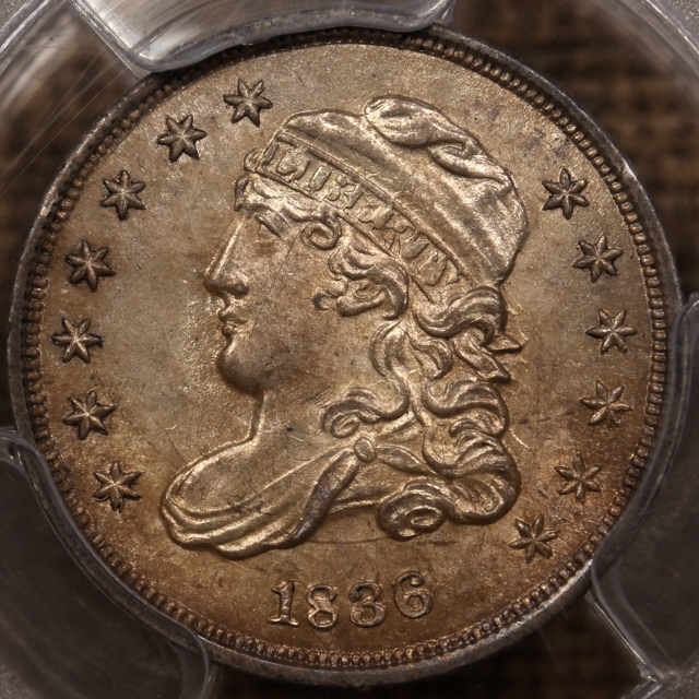 1836 LM-5 Small 5C Capped Bust Half Dime PCGS MS64