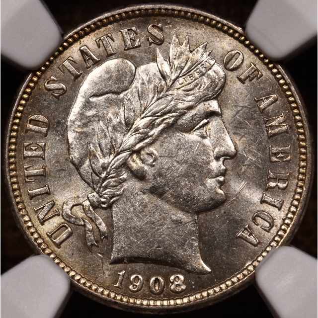 1908-S Barber Dime NGC MS61