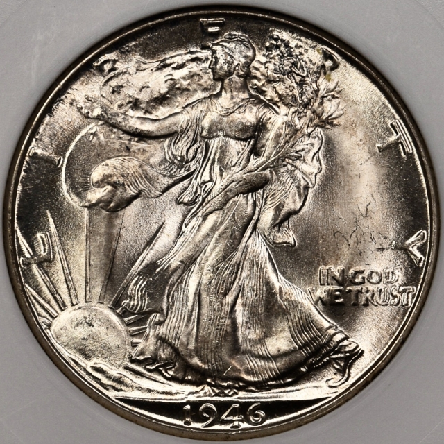 1946-D Walking Liberty Half Dollar 1st Gen ANACS MS65