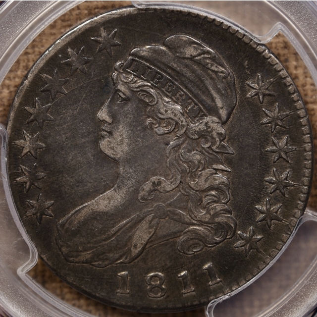 1811 O.104a Large 8 Capped Bust Half Dollar PCGS XF40