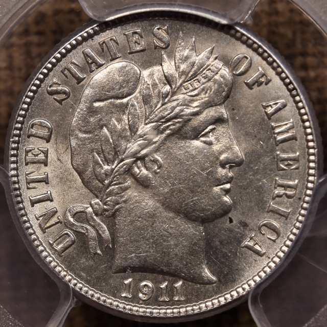 1911-S Barber Dime PCGS MS64