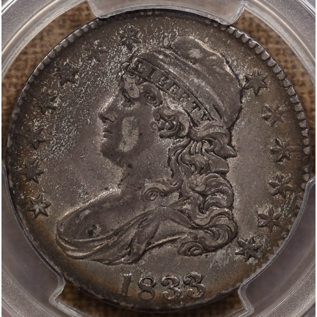 1833 O.111 R4+ Capped Bust Half Dollar PCGS XF45 CAC, ex. Prouty, Herrman