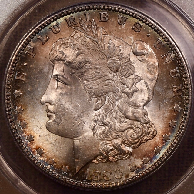 1880-S Morgan Dollar ANACS MS63, Wow-wee color!