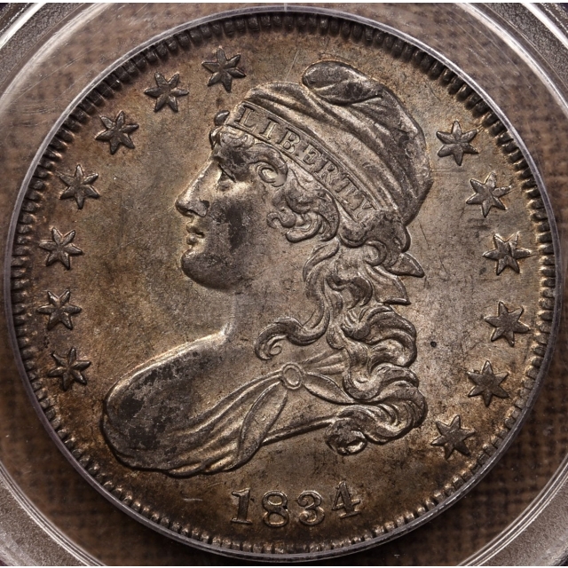 1834 O.116 Small Date, Small Letters Capped Bust Half Dollar PCGS AU55 CAC