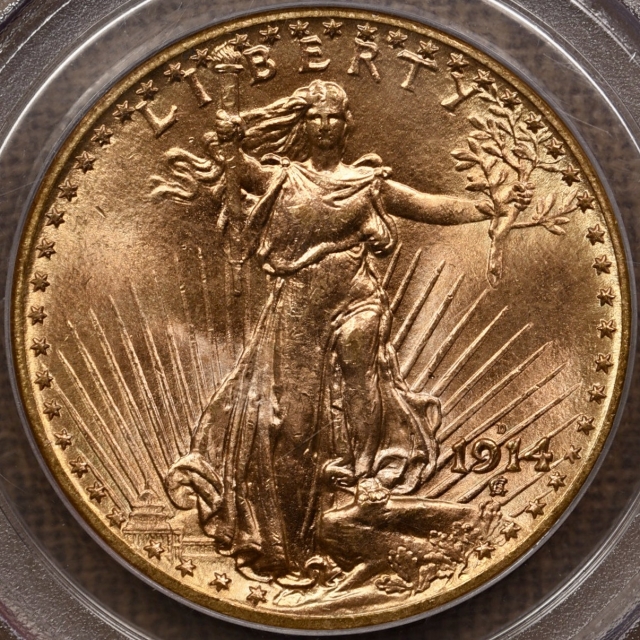 1914-D $20 Saint Gaudens PCGS MS64 OGH CAC
