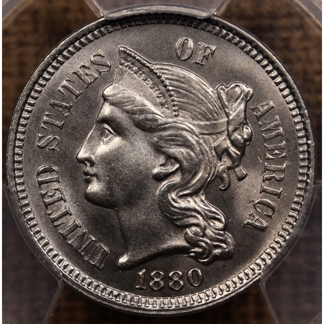 1880 Proof Three Cent Nickel PCGS PR66