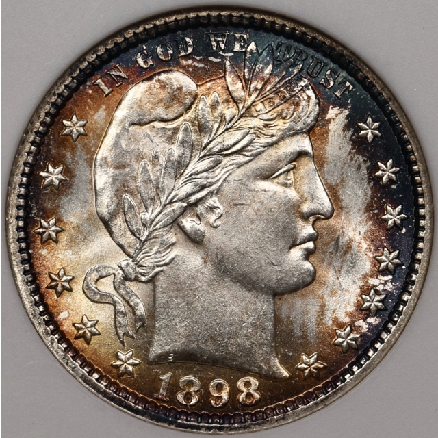 1898 Barber Quarter old ANACS MS64, 11 on a 10 scale