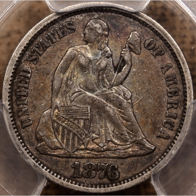1876-CC F-132 R4 Liberty Seated Dime PCGS XF45 CAC, ex. Bugert