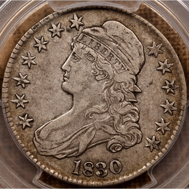 1830 O.106 Small 0 50C Capped Bust Half Dollar PCGS VF35 CAC, ex. Brunner