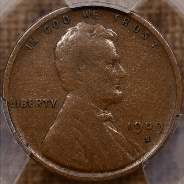 1909-S VDB Lincoln Cent PCGS F15 CAC