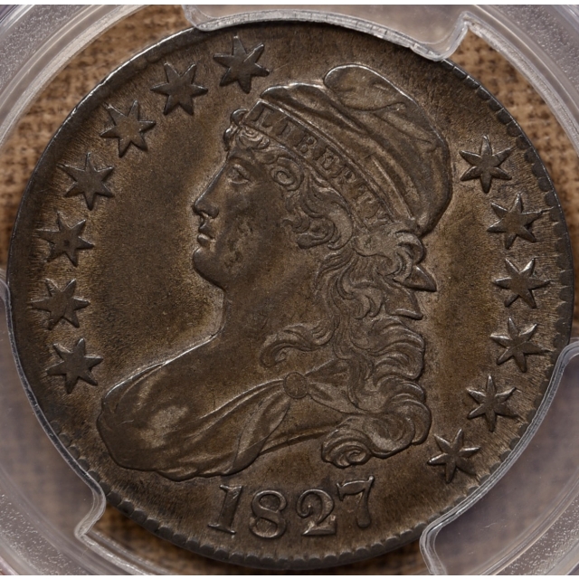 1827 O.138 R4 Square Base 2 Capped Bust Half Dollar PCGS XF40