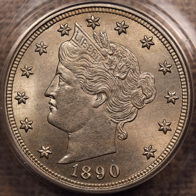 1890 Liberty Nickel ANACS MS62
