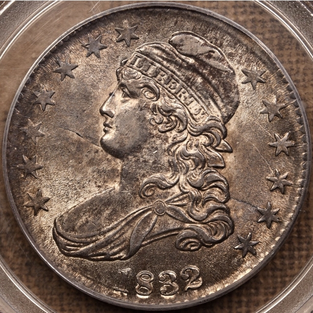 1832 O.120a Small Letters Capped Bust Half Dollar PCGS AU53 OGH, ex. Parsley