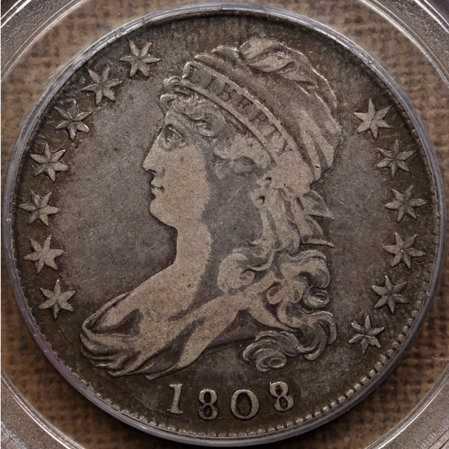 1808/7 O.101 Capped Bust Half Dollar PCGS VF25 CAC Lane Brunner collection