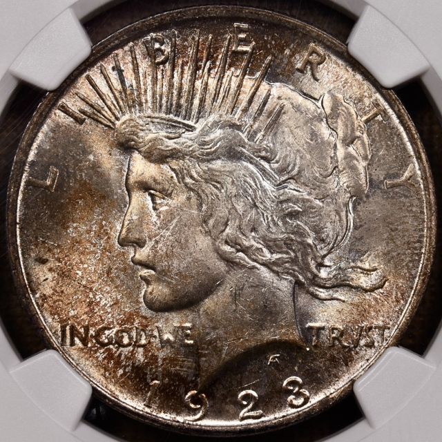 1923 Peace Dollar NGC MS65 CAC, Beautifully toned