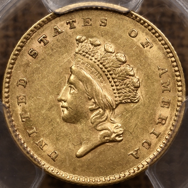 1854 Type 2 Gold Dollar PCGS AU58 CAC