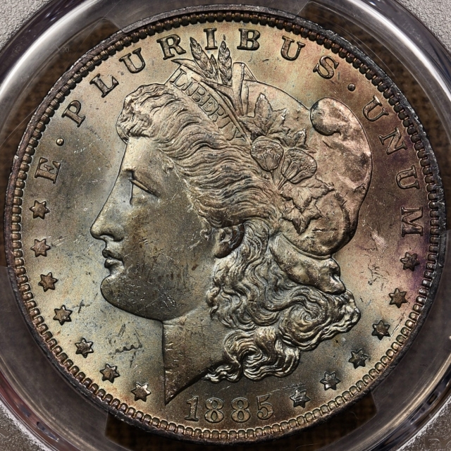 1885-O Morgan Dollar PCGS MS64, Great color!