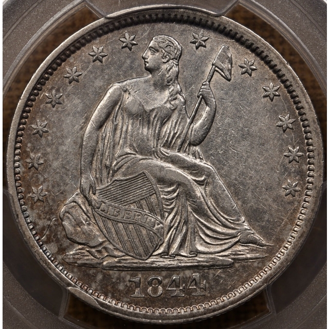1844-O WB-23 Liberty Seated Half Dollar PCGS AU50, Discovery Coin for variety
