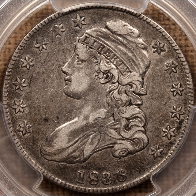 1836 O.120 R4- Capped Bust Half Dollar PCGS XF40 CAC, ex. Brunner