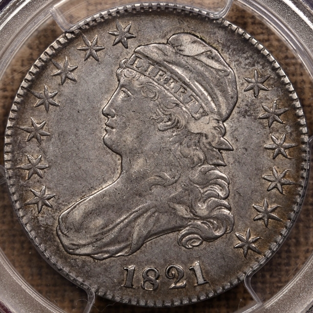 1821 O.102 Capped Bust Half Dollar PCGS XF45 CAC