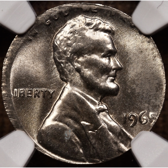 1965 Lincoln Cent Mint Error Struck on a 10c Blank, NGC MS65