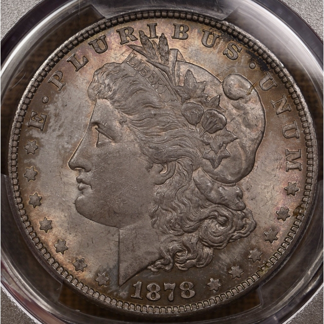 1878 V.7 8TF Morgan Dollar PCGS MS64 CAC, Glorious toning!