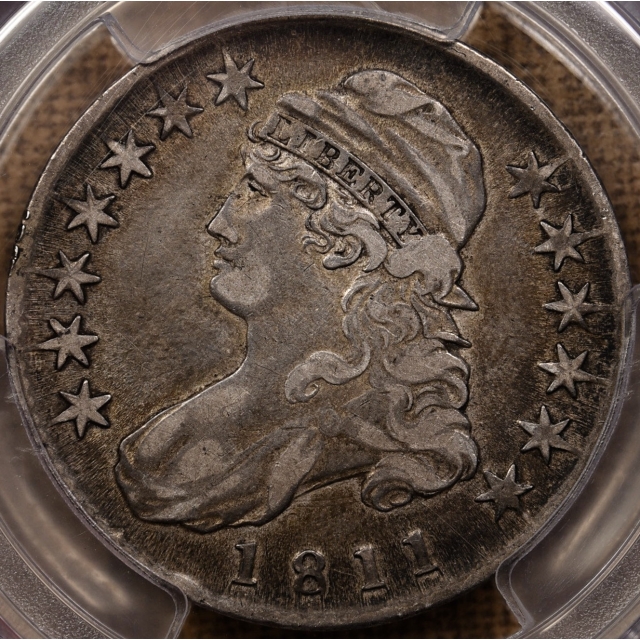 1811 O.106 Small 8 Capped Bust Half Dollar PCGS VF25 CAC