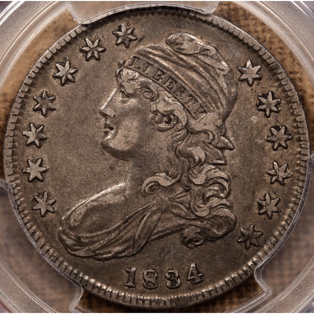 1834 O.109 Small Date, Small Letters 50C Capped Bust Half Dollar PCGS XF40