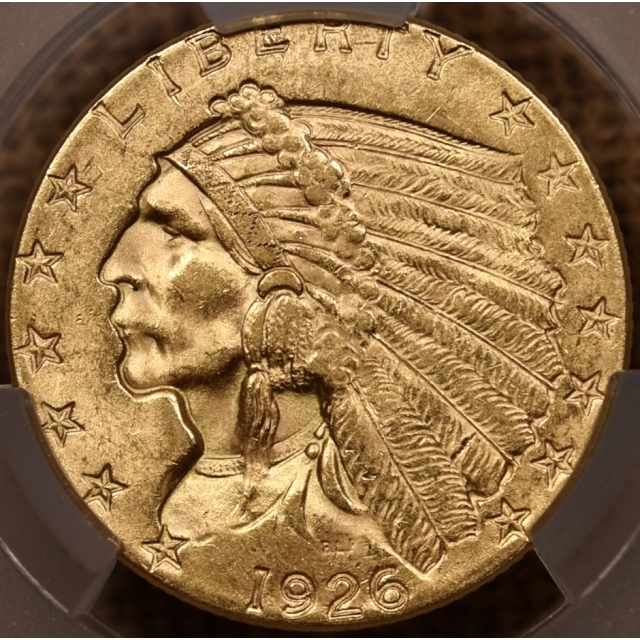 1926 $2.50 Indian Head CACG AU58+