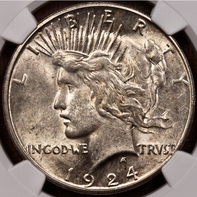1924-S Peace Dollar NGC AU58