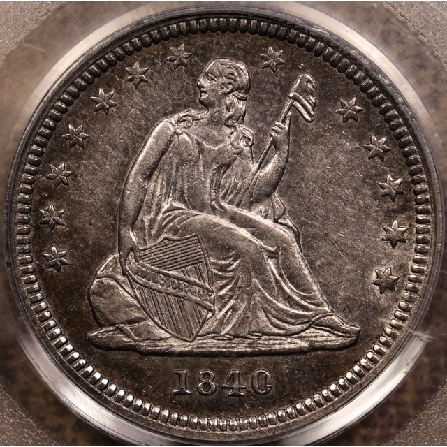 1840 with Drapery Liberty Seated Quarter PCGS AU50