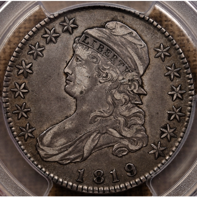 1819/8 O.105 R4 Large 9 Capped Bust Half Dollar PCGS XF40 CAC