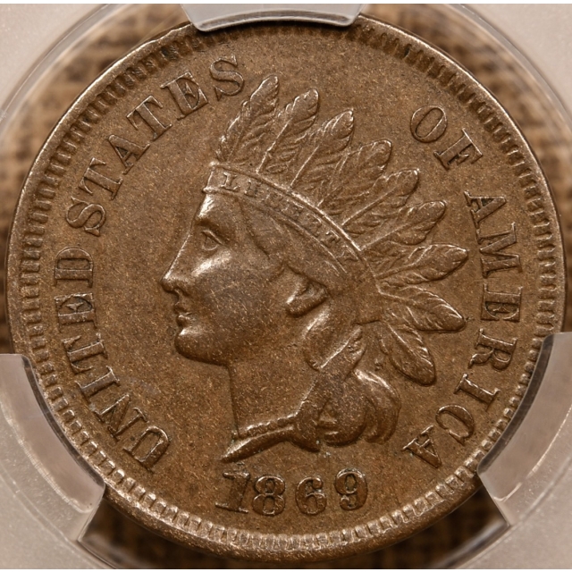 1869/69 Indian Cent CACG XF40