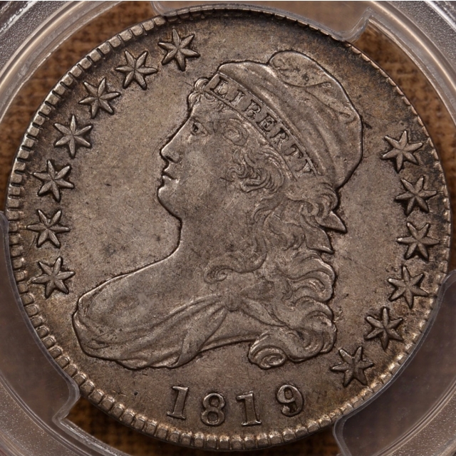 1819/8 O.102 Large 9 Capped Bust Half Dollar PCGS XF40 CAC